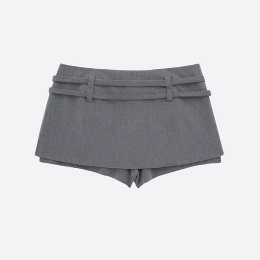 Casualcore Double Belted Mini Skort-Mauv Studio