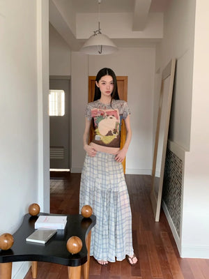 Cat Graphic Sheer Top – MAUVSTUDIO®