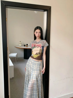 Cat Graphic Sheer Top – MAUVSTUDIO®