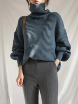 Chunky Turtleneck Knit Sweater