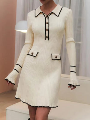 Classic Ribbed Midi Dress view 8 | MAUVSTUDIO®