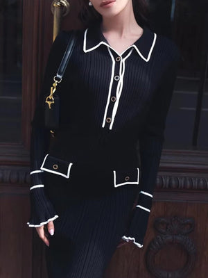 Classic Ribbed Midi Dress view 11 | MAUVSTUDIO®