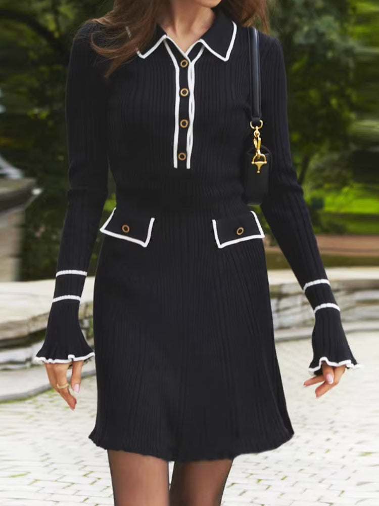 Classic Ribbed Midi Dress view 14 | MAUVSTUDIO®