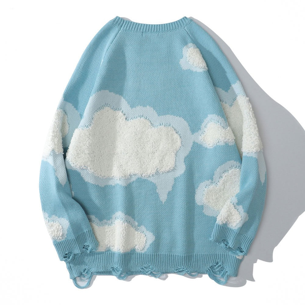 'Cloudy day' Knit Sweater-Sweaters-MAUV STUDIO-STREETWEAR-Y2K-CLOTHING