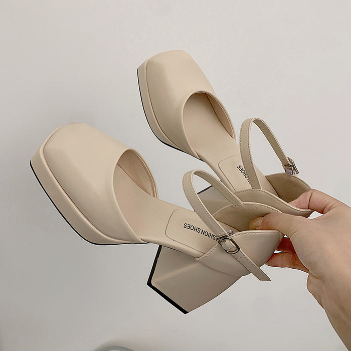 Coffee Cream Platform Heels-Platform Heels-MAUV STUDIO-STREETWEAR-Y2K-CLOTHING