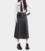 College Girl Pleated Midi Skirt-Mauv Studio