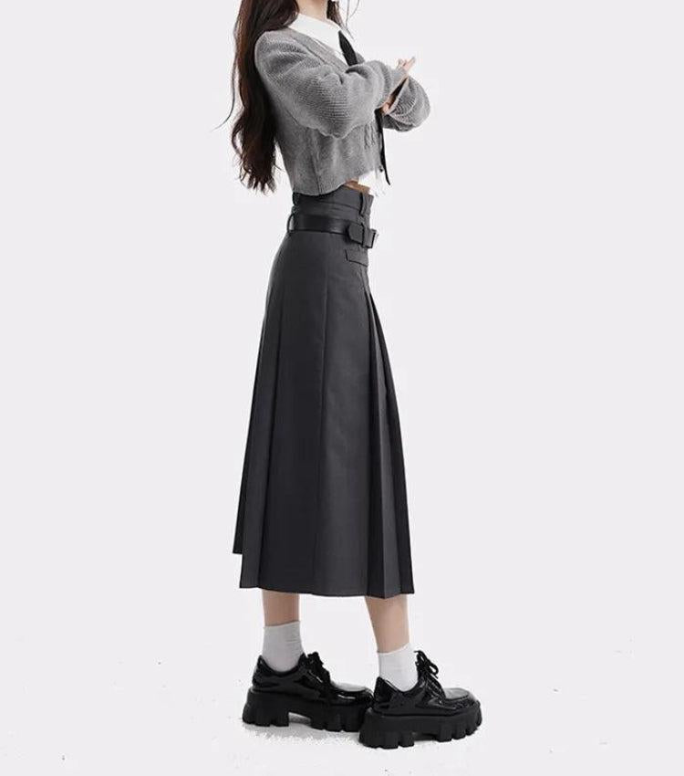 College Girl Pleated Midi Skirt-Mauv Studio