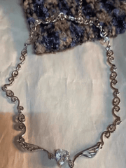 Collier Coeur Aile d'Ange Strass-Necklaces-MAUV STUDIO-STREETWEAR-Y2K-CLOTHING