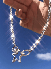 Collier chaîne à breloque étoile-Necklaces-MAUV STUDIO-STREETWEAR-Y2K-CLOTHING