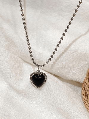 Collier pendentif coeur 2pcs-Necklaces-MAUV STUDIO-STREETWEAR-Y2K-CLOTHING