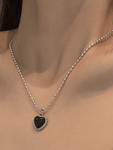Collier pendentif coeur 2pcs-Necklaces-MAUV STUDIO-STREETWEAR-Y2K-CLOTHING