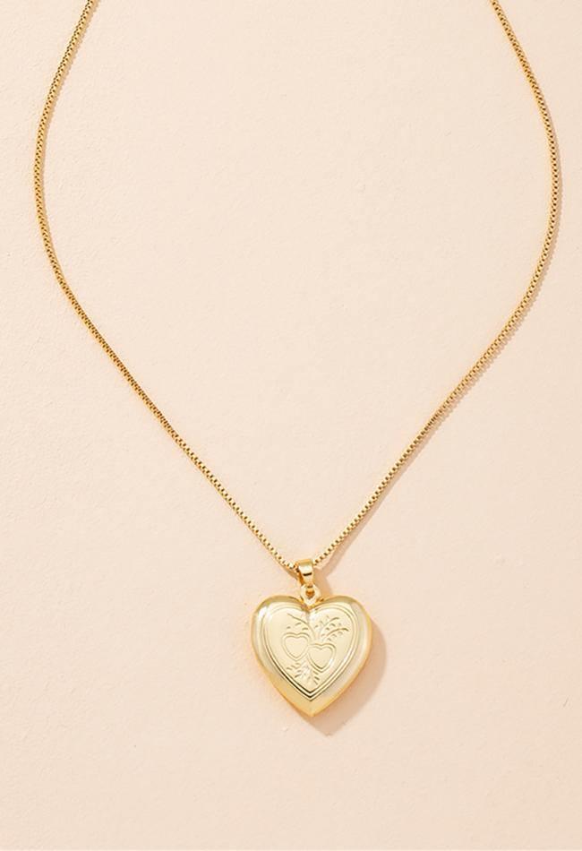 Collier pendentif en forme de coeur-Necklaces-MAUV STUDIO-STREETWEAR-Y2K-CLOTHING