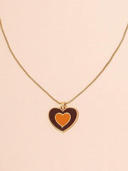 Collier pendentif en forme de cœur dégradé-Necklaces-MAUV STUDIO-STREETWEAR-Y2K-CLOTHING