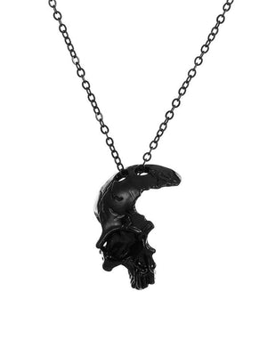 Collier pendentif tête de mort gothique-Necklaces-MAUV STUDIO-STREETWEAR-Y2K-CLOTHING