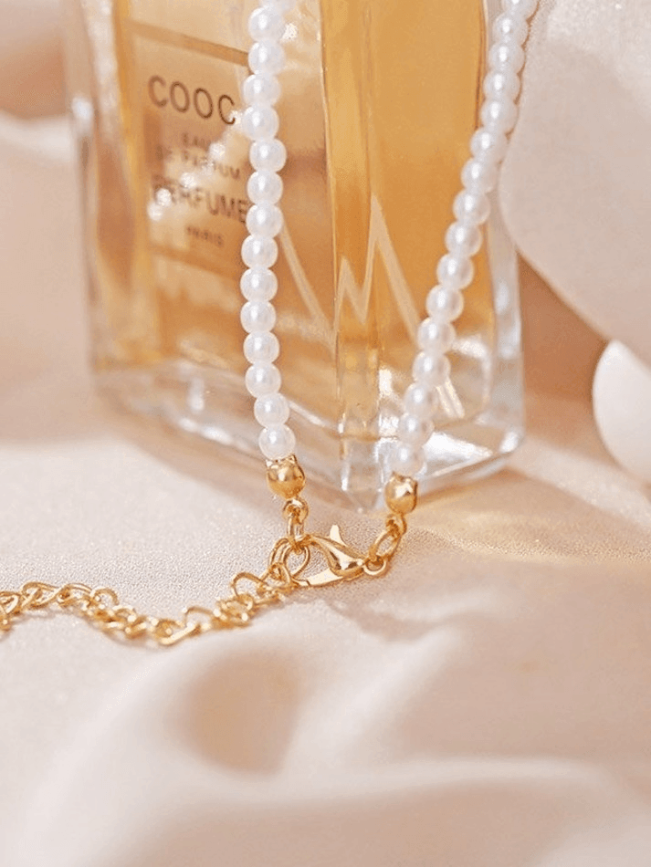 Collier ras de cou en fausses perles-Necklaces-MAUV STUDIO-STREETWEAR-Y2K-CLOTHING