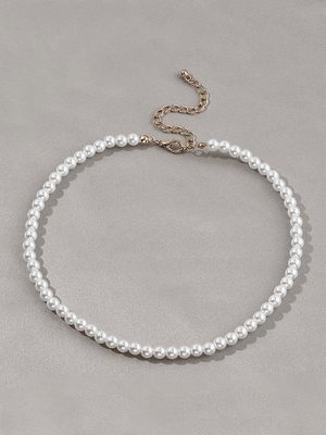 Collier simple en fausses perles-Necklaces-MAUV STUDIO-STREETWEAR-Y2K-CLOTHING