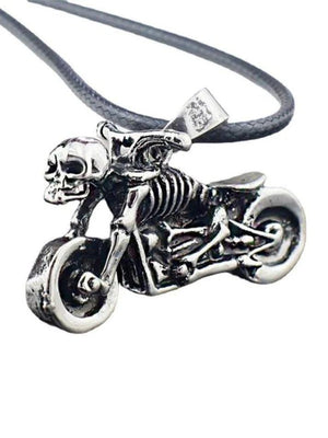 Collier tête de mort moto vintage pour homme-Necklaces-MAUV STUDIO-STREETWEAR-Y2K-CLOTHING