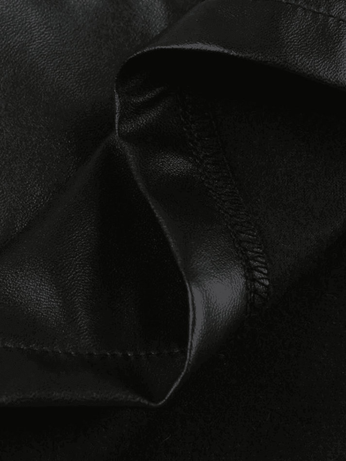 Color Block Cropped Pu Leather Moto Jacket-Jackets-MAUV STUDIO-STREETWEAR-Y2K-CLOTHING