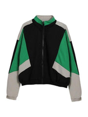 Color Block Zip Up Varsity Jacket-Jackets-MAUV STUDIO-STREETWEAR-Y2K-CLOTHING