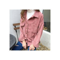 Comfy Cute Cord Shirt-Jackets-MAUV STUDIO-STREETWEAR-Y2K-CLOTHING