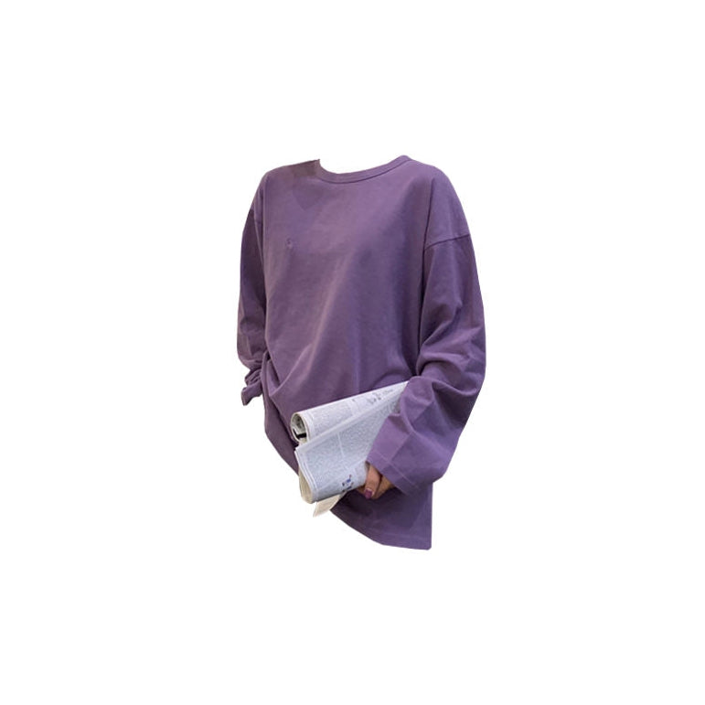 Comfy Cute Long Sleeve Tee-T-Shirts-MAUV STUDIO-STREETWEAR-Y2K-CLOTHING