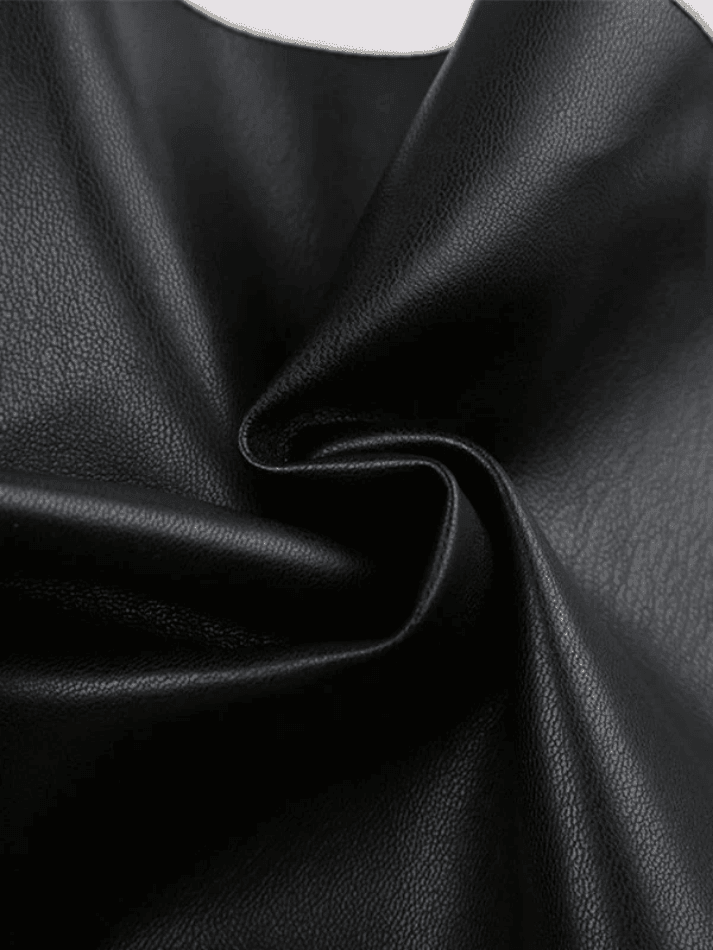 Contrast Pu Leather Cropped Moto Jacket-Jackets-MAUV STUDIO-STREETWEAR-Y2K-CLOTHING