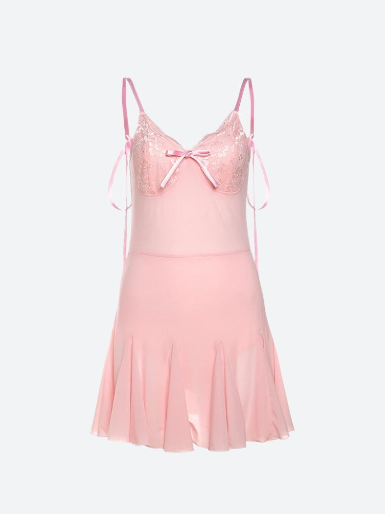 Coquette Backless Mini Dress view 5 | MAUVSTUDIO®