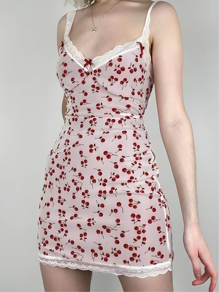 mini coquette dress Alisha Coquette Contrast Fit and Flare Mini Dress American Threads Contrast / M