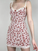 Coquette Cherry Mini Dress-Mauv Studio