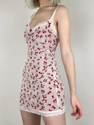 Coquette Cherry Mini Dress-Mauv Studio