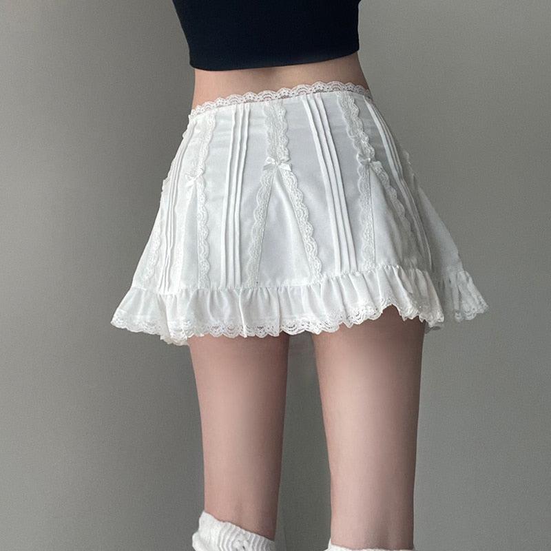 Coquette Frill Hem Mini Skirt-Mauv Studio