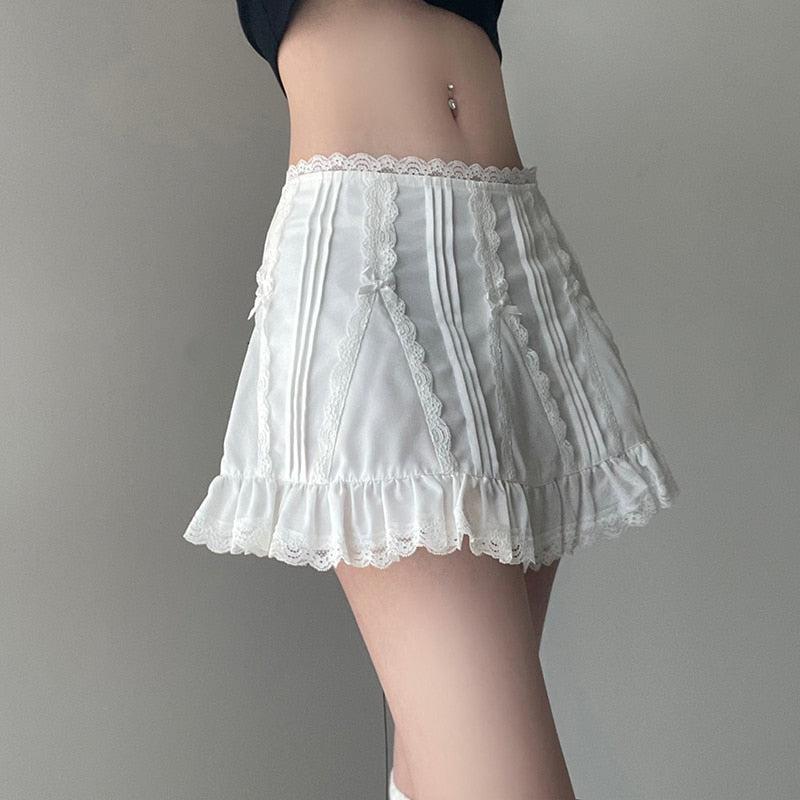 Coquette Frill Hem Mini Skirt-Mauv Studio