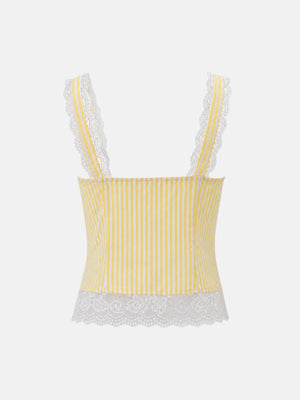 Coquette Front Split Top with lace trim, Y2K tube top styled with low rise bottoms