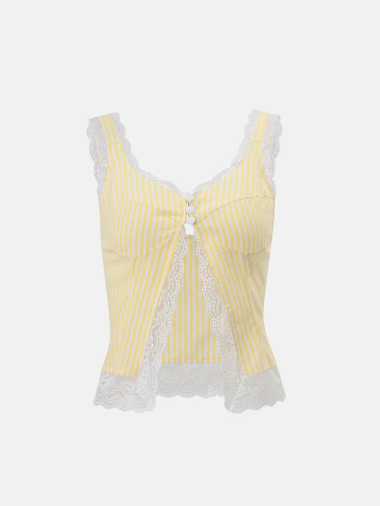 Coquette Front Split Top with lace trim, Y2K tube top styled with low rise bottoms