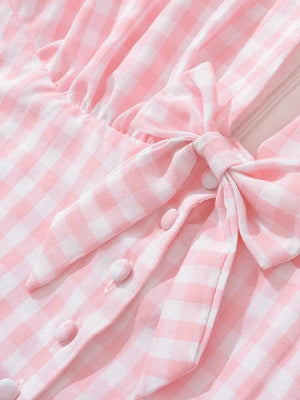 Coquette Gingham Mini Dress view 6 | MAUVSTUDIO®