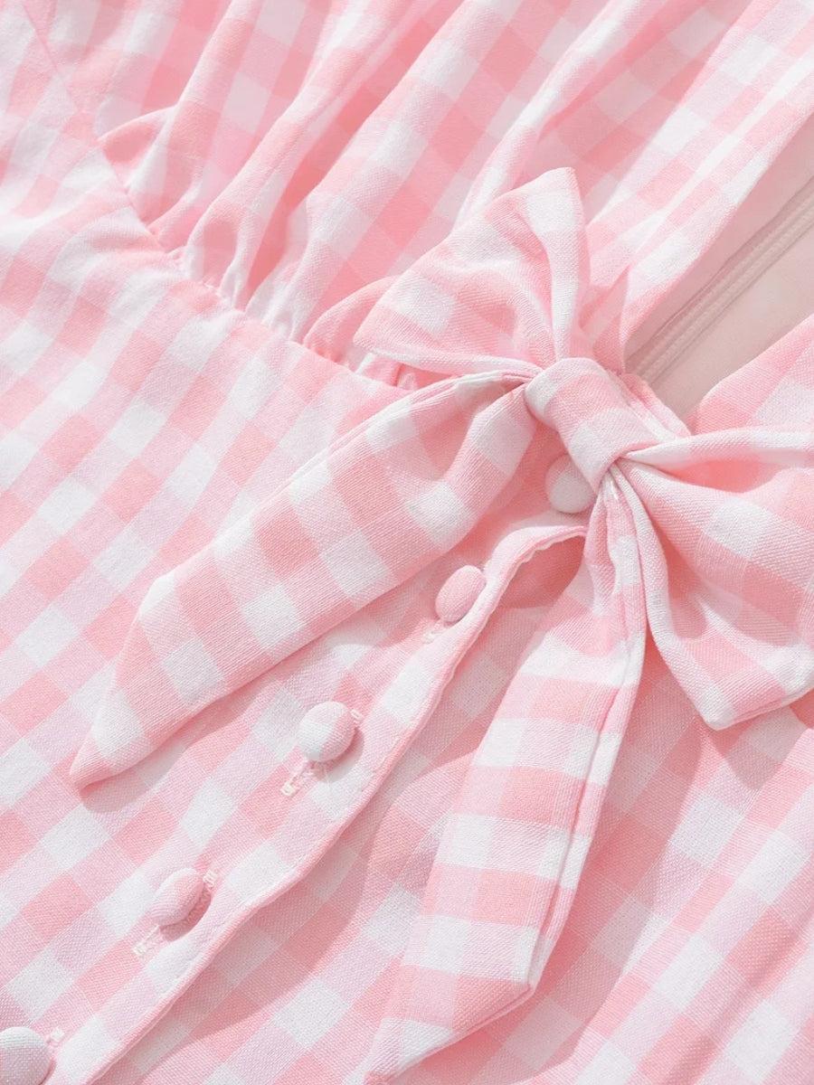 Coquette Gingham Mini Dress view 6 | MAUVSTUDIO®