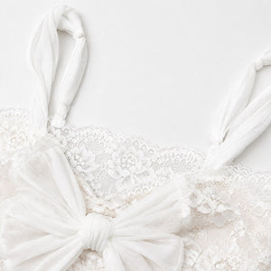 Coquette Lace Bow Top with lace trim, Y2K corset styled with low rise bottoms