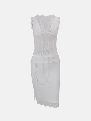 , Y2K skirt styled with a crop top