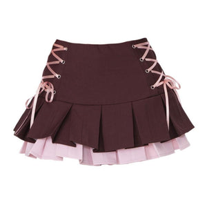 Coquette Mini Skirt With Top Two Piece Set-Mauv Studio