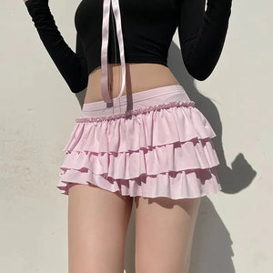 , Y2K skirt styled with a crop top