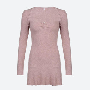 Coquette Pink Mini Dress view 4 | MAUVSTUDIO®