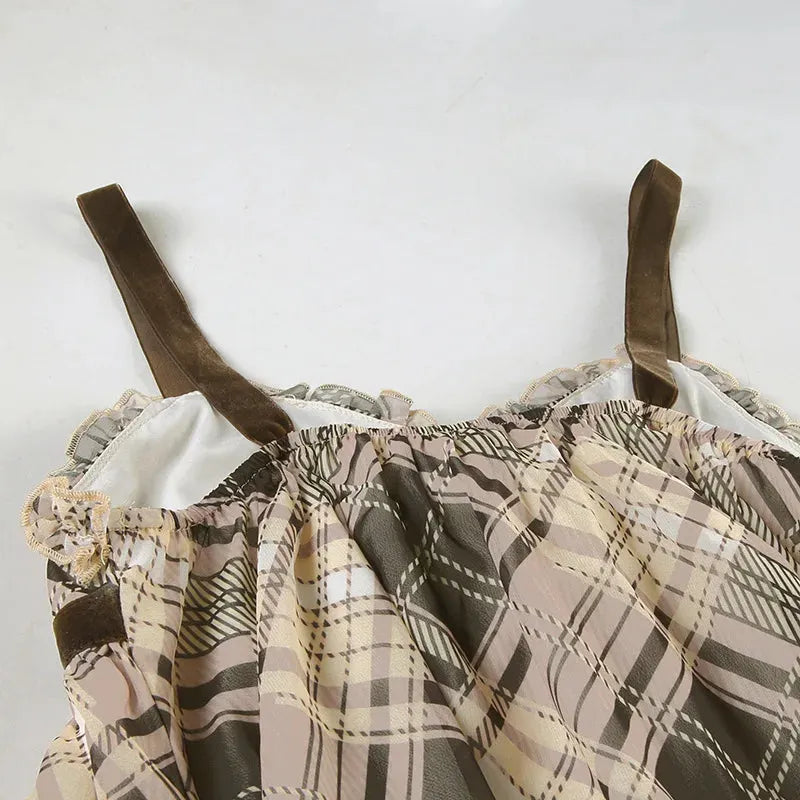 Coquette Plaid Mini Dress view 5 | MAUVSTUDIO®