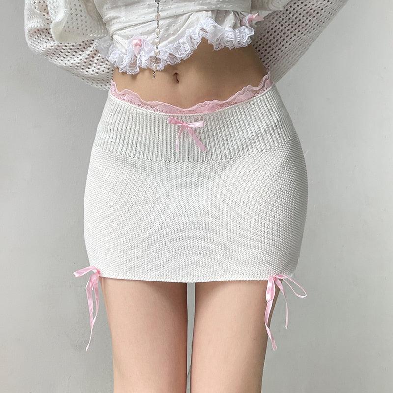 Coquette Ribbons Mini Skirt-Mauv Studio