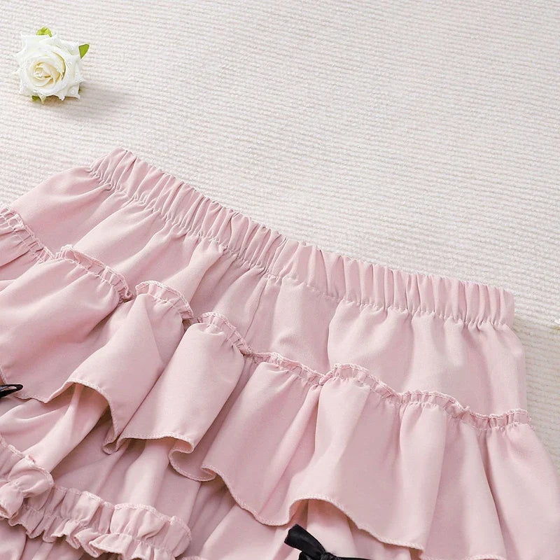 , Y2K skirt styled with a crop top