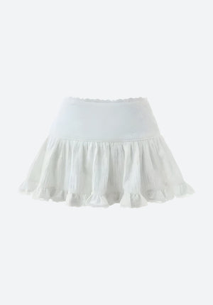 Coquette Ruffled Lace Mini Skirt-Mauv Studio