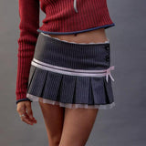 , Y2K skirt styled with a crop top
