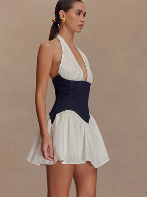 Corset Halter Mini Dress view 2 | MAUVSTUDIO®