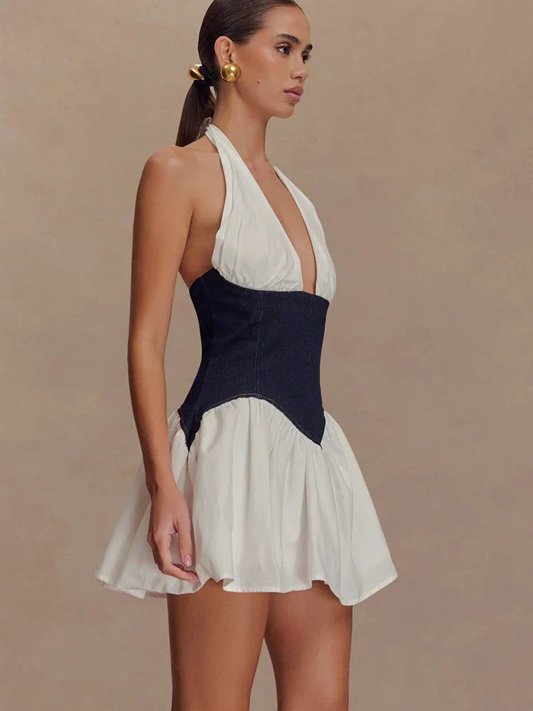 Corset Halter Mini Dress view 2 | MAUVSTUDIO®