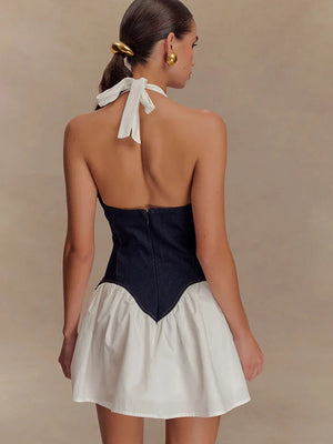 Corset Halter Mini Dress view 3 | MAUVSTUDIO®