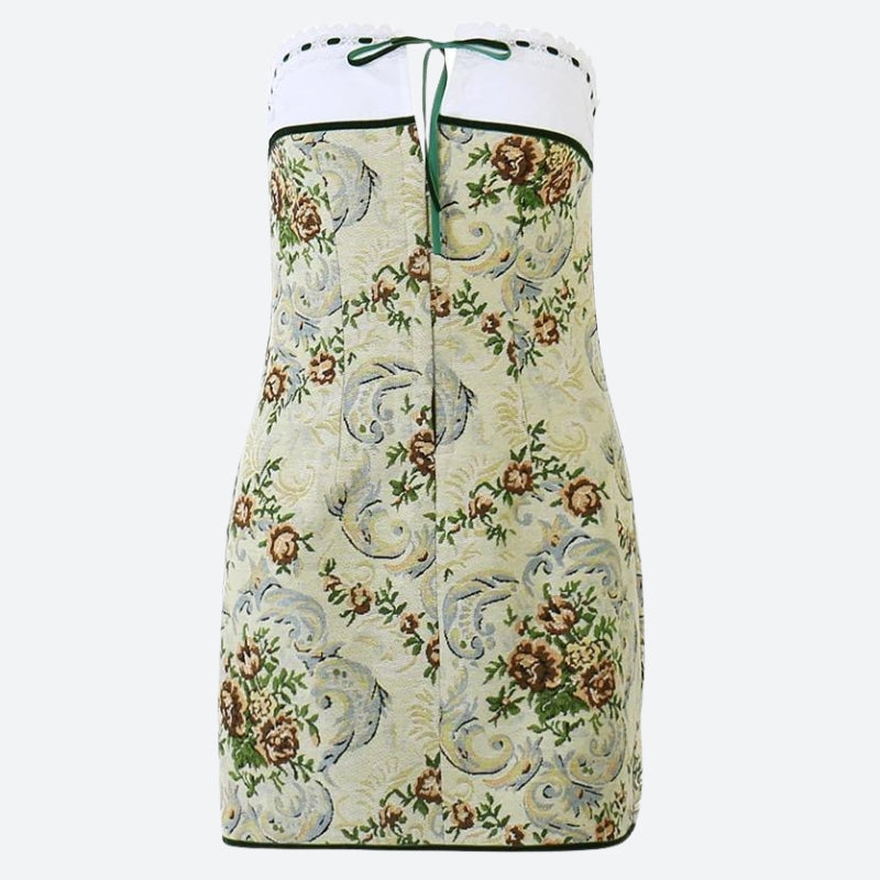 Cottagecore Floral Tube Mini Dress-Mauv Studio